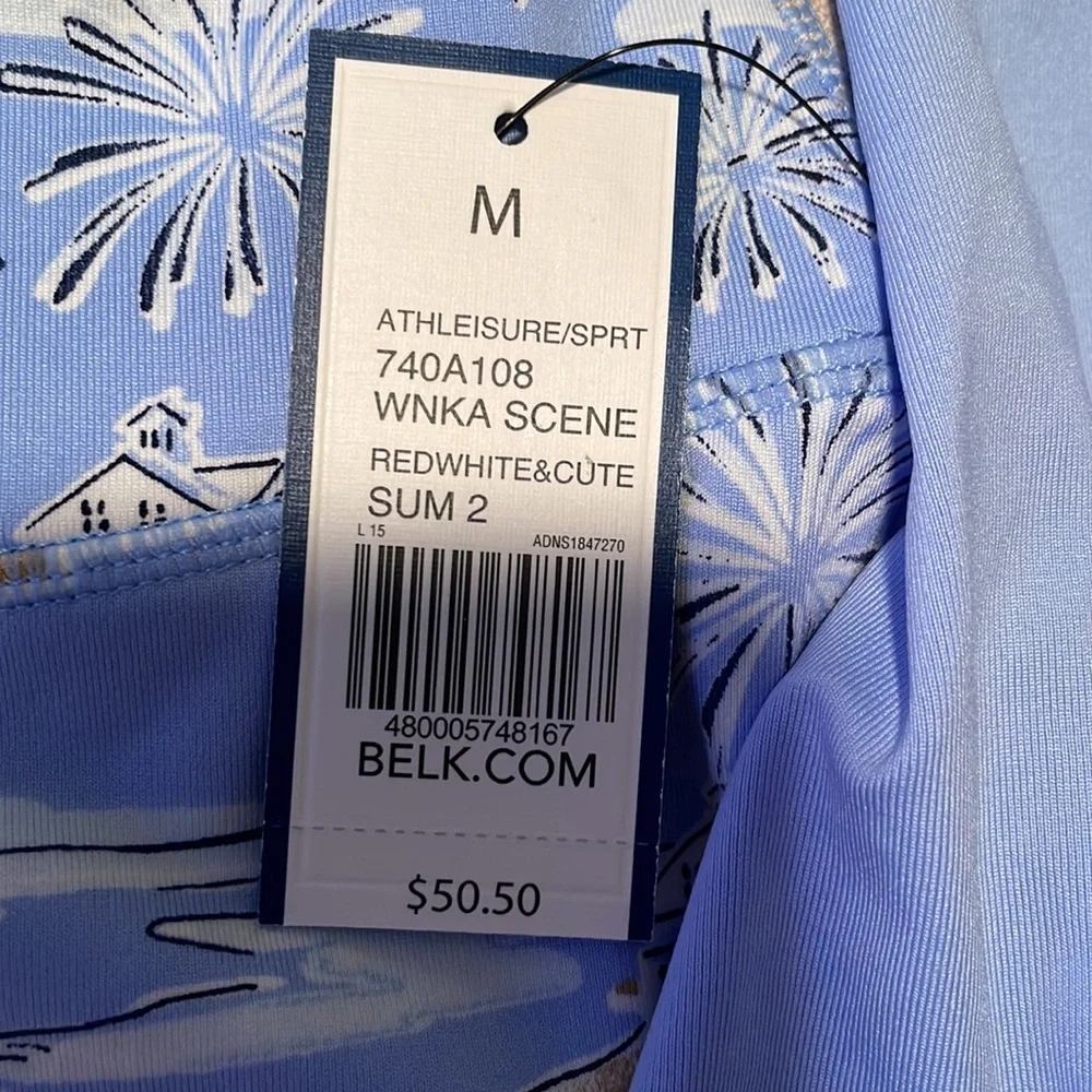 Blue Patterned Women's Activewear Set - Picture 2 of 6